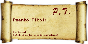 Psenkó Tibold névjegykártya